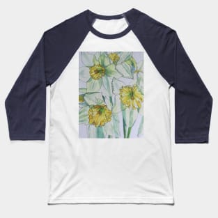 Daffodils watercolour painting Baseball T-Shirt